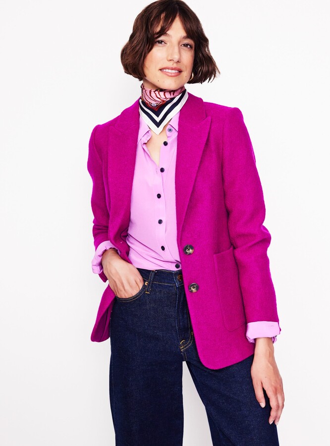 Marylebone Textured Blazer, Vibrant Plum