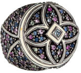 Thumbnail for your product : MCL by Matthew Campbell Laurenza Multicolor Sapphire Quatrefoil Cocktail Ring