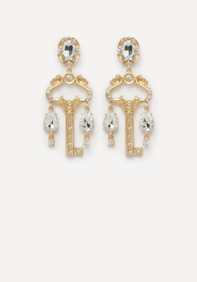 Bebe Crystal Key Drop Earrings
