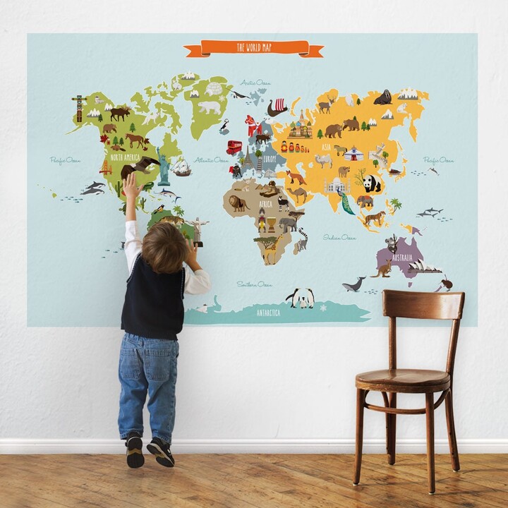 Etsy World Map - Peel & Stick Vinyl Poster Sticker