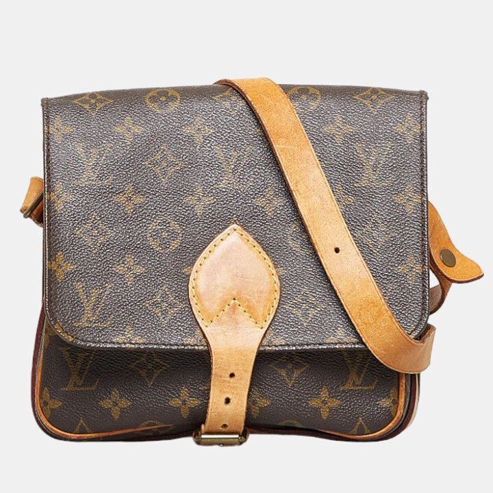 Louis Vuitton Brown Canvas Monogram Cartouchiere MM Shoulder Bag - ShopStyle