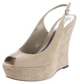 Thumbnail for your product : Gucci Suede Slingback Wedge Sandals