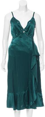 Thakoon Grommet-Accented Silk Dress