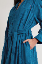 Thumbnail for your product : Eres Oranger Miel Belted Devoré Silk And Cotton-blend Maxi Dress - Blue