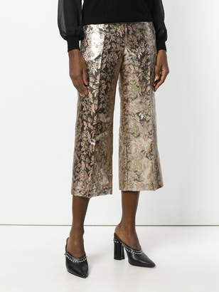 Twin-Set cropped embossed trousers