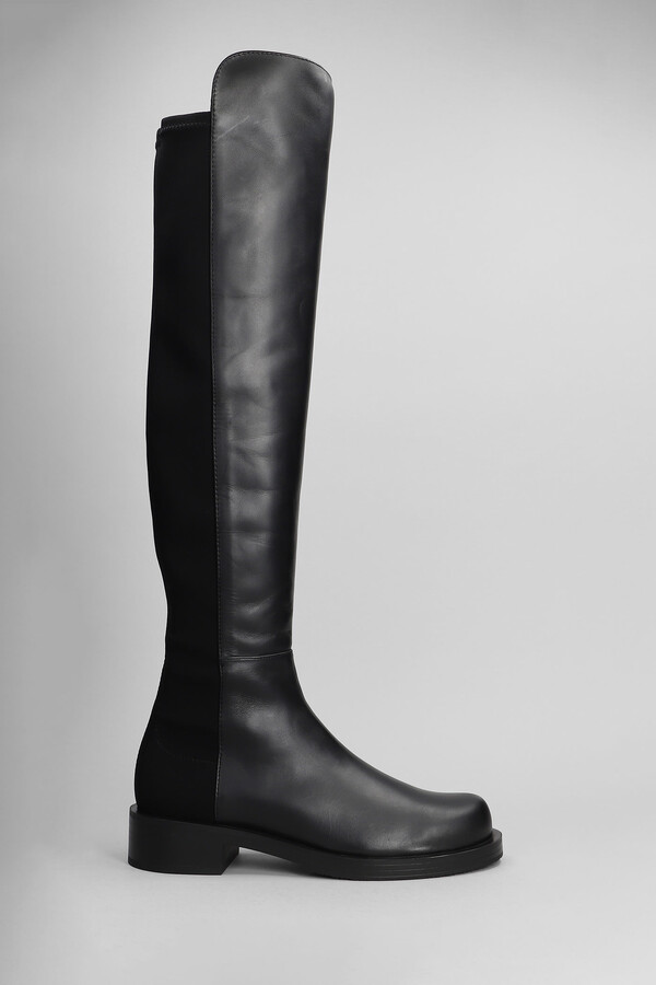 Stuart Weitzman 5050 Bold Boot Boots In Black Leather - ShopStyle