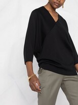Thumbnail for your product : Gentry Portofino panelled V-neck silk top