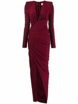 Thumbnail for your product : Alexandre Vauthier Metallic Structured-Shoulder Fitted Gown