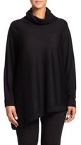 Thumbnail for your product : Eileen Fisher Eileen Fisher, Sizes 14-24 Wool Asymmetrical Turtleneck Top