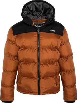Schott Utah 2 hooded puffer jacket in black