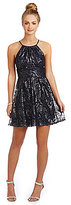 Thumbnail for your product : B. Darlin Foiled Lace High-Neck Dress