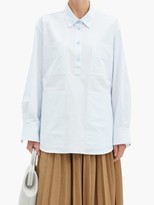 Thumbnail for your product : Sara Lanzi Patch-pocket Cotton-poplin Shirt - Light Blue