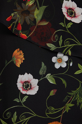 Oscar de la Renta Floral-print Silk-chiffon Blouse