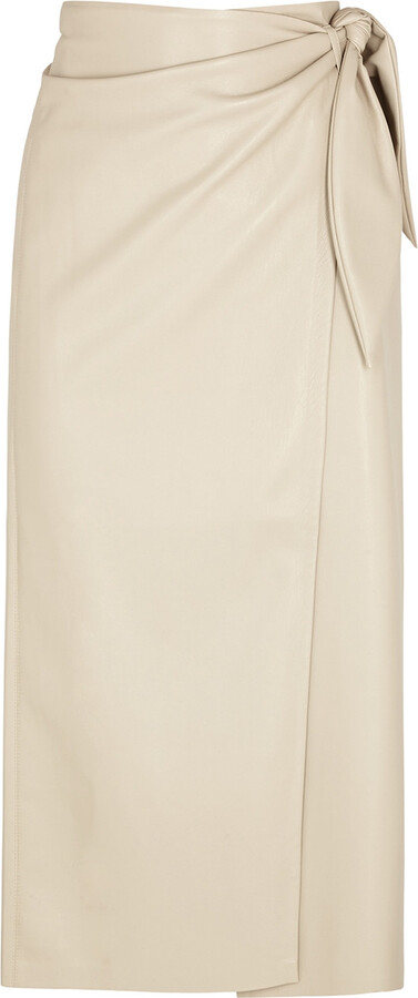 Cream Leather Skirt ShopStyle