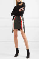 Thumbnail for your product : Thierry Mugler Striped Leather Mini Skirt - Black