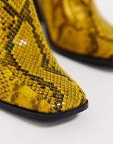 Thumbnail for your product : Co Wren square toe block heel boots in snake
