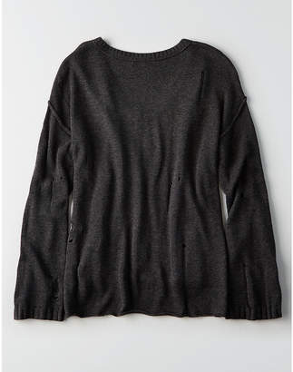 American Eagle Aeo AEO Slouchy Destroyed Sweater