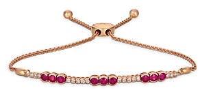 Bloomingdale's Ruby and Diamond Bolo Bracelet in 14K Rose Gold - 100% Exclusive