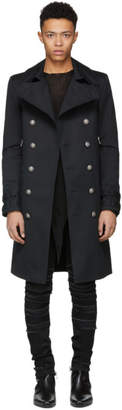 Balmain Black Long Double-Breasted Coat
