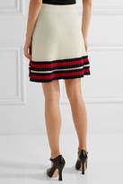 Thumbnail for your product : Gucci Pleated Ribbed Wool Mini Skirt - Ivory