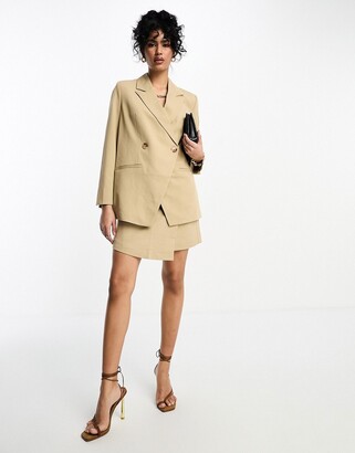 Y.A.S tailored suit double breasted blazer in camel - part of a set
