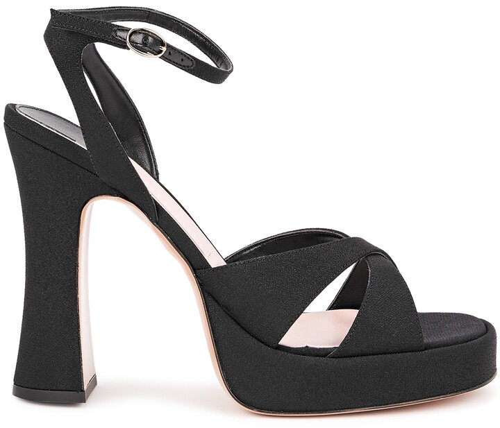 black satin platforms