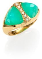 Thumbnail for your product : Jacquie Aiche Chrysoprase, Diamond & 14K Yellow Gold Double Pyramid Triangle Ring