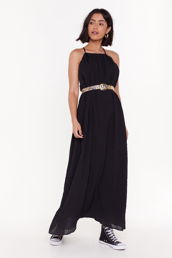 black strappy maxi dress