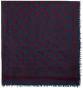 Thumbnail for your product : Alexander McQueen Navy and Burgundy Biker Scarf