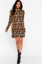 Thumbnail for your product : Nasty Gal Womens One Floral High Neck Mini Dress - Black - 8