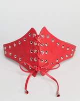 Thumbnail for your product : Sacred Hawk Red Lace Up Stud Belt