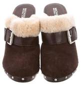 Thumbnail for your product : MICHAEL Michael Kors Suede Shearling Clogs