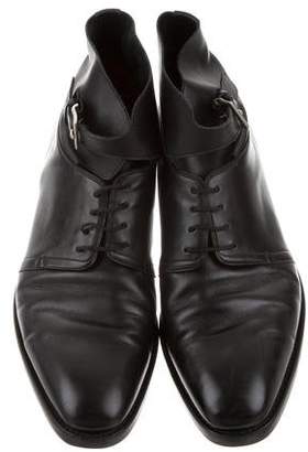 John Lobb Leather Monk Strap Boots