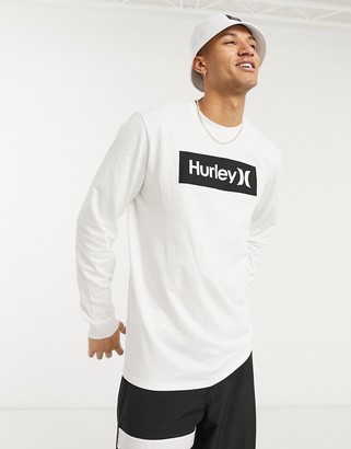 Hurley Core One and Only boxed long sleeved t-shirt in white
