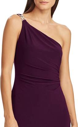 Lauren Ralph Lauren Jersey One-Shoulder Gown