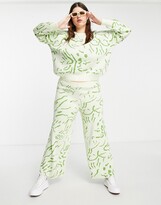 Thumbnail for your product : Native Youth Plus relaxed jumper in abstract squiggle knit (part of a set)