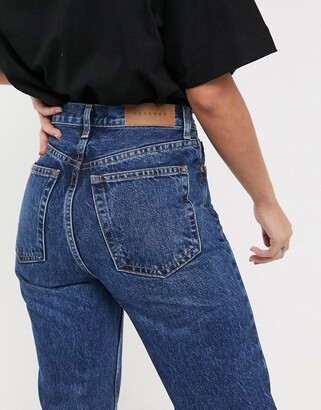 Topshop Editor straight leg jeans in bright blue - ShopStyle