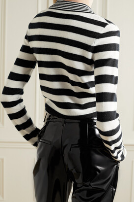 Victoria Beckham Striped Wool And Cashmere-blend Sweater - Black