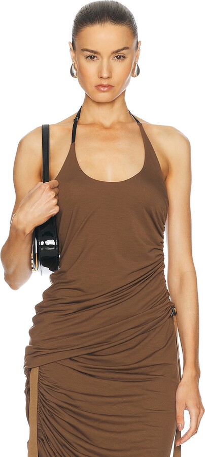 Helmut Lang Wind Harness Top in Brown