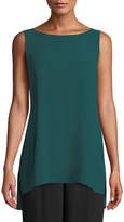 Thumbnail for your product : Eileen Fisher Silk Georgette Bateau-Neck Long Tank
