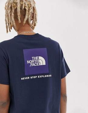 The North Face Red Box T-Shirt in Navy