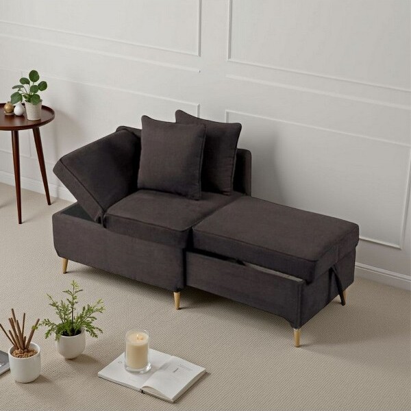 Royal Hampton RoyalHamptonModularConvertibleChairFutonGrayMultipleConfigurations2Pillows