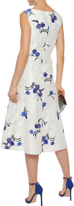 Lela Rose Organza-jacquard Midi Dress