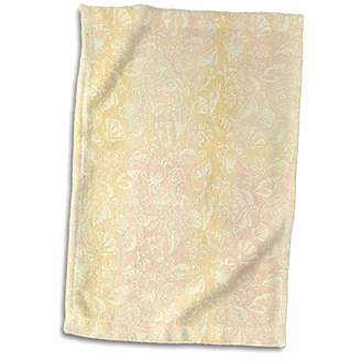 3D Rose Image of Fish Seashells and Crab in Yellow and Coral TWL_174706_1 Towel