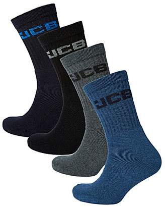 Jacamo JCB Pack of 4 Crew Logo Socks
