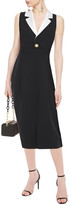 Thumbnail for your product : Ronny Kobo Satin-trimmed Pleated Wool-blend Midi Dress