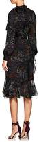 Thumbnail for your product : Co Women's Micro-Floral Ruffled Silk Chiffon Dress - Black