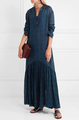 Etoile Isabel Marant Javene Printed Chiffon Maxi Dress - Blue