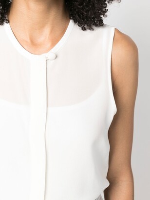 Emporio Armani Semi-Sheer Silk Vest Top