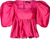 Thumbnail for your product : ANOUKI Oversized Puff-Sleeve Silk Blouse